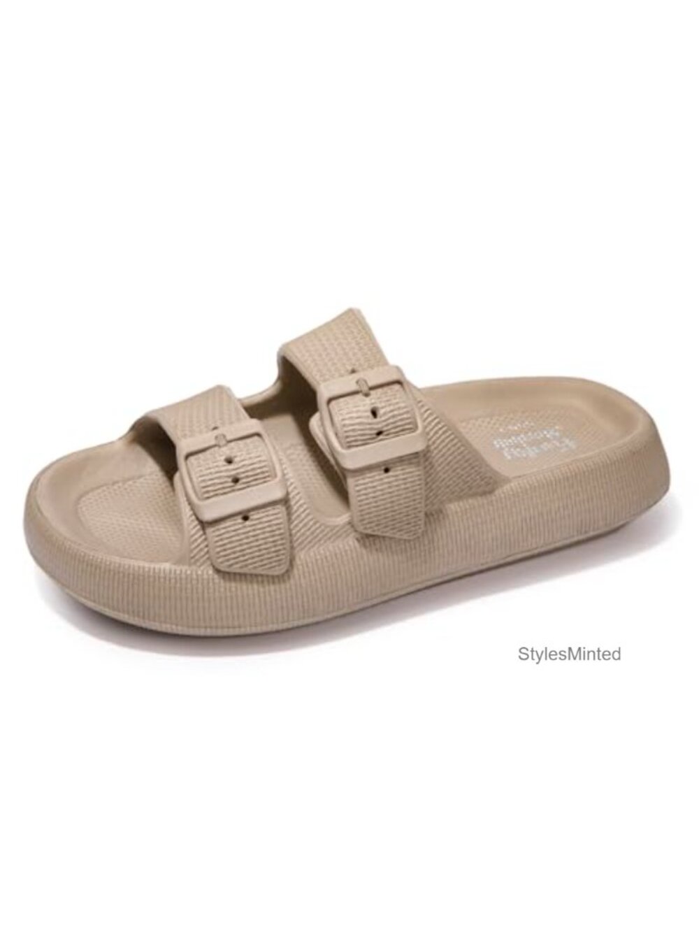 Women's EVA Comfort Slides Adjustable Double Buckle Waterproof Pillow Sandals